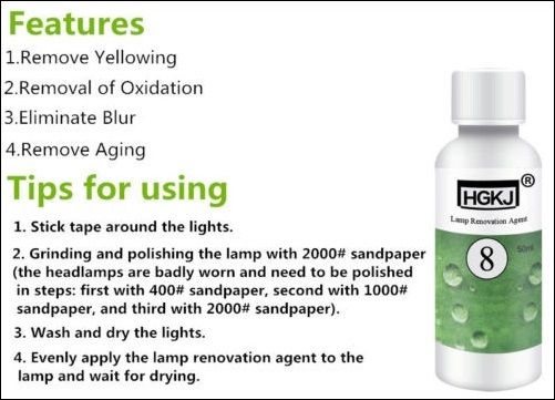 HGKJ-8 50ml Car Headlight